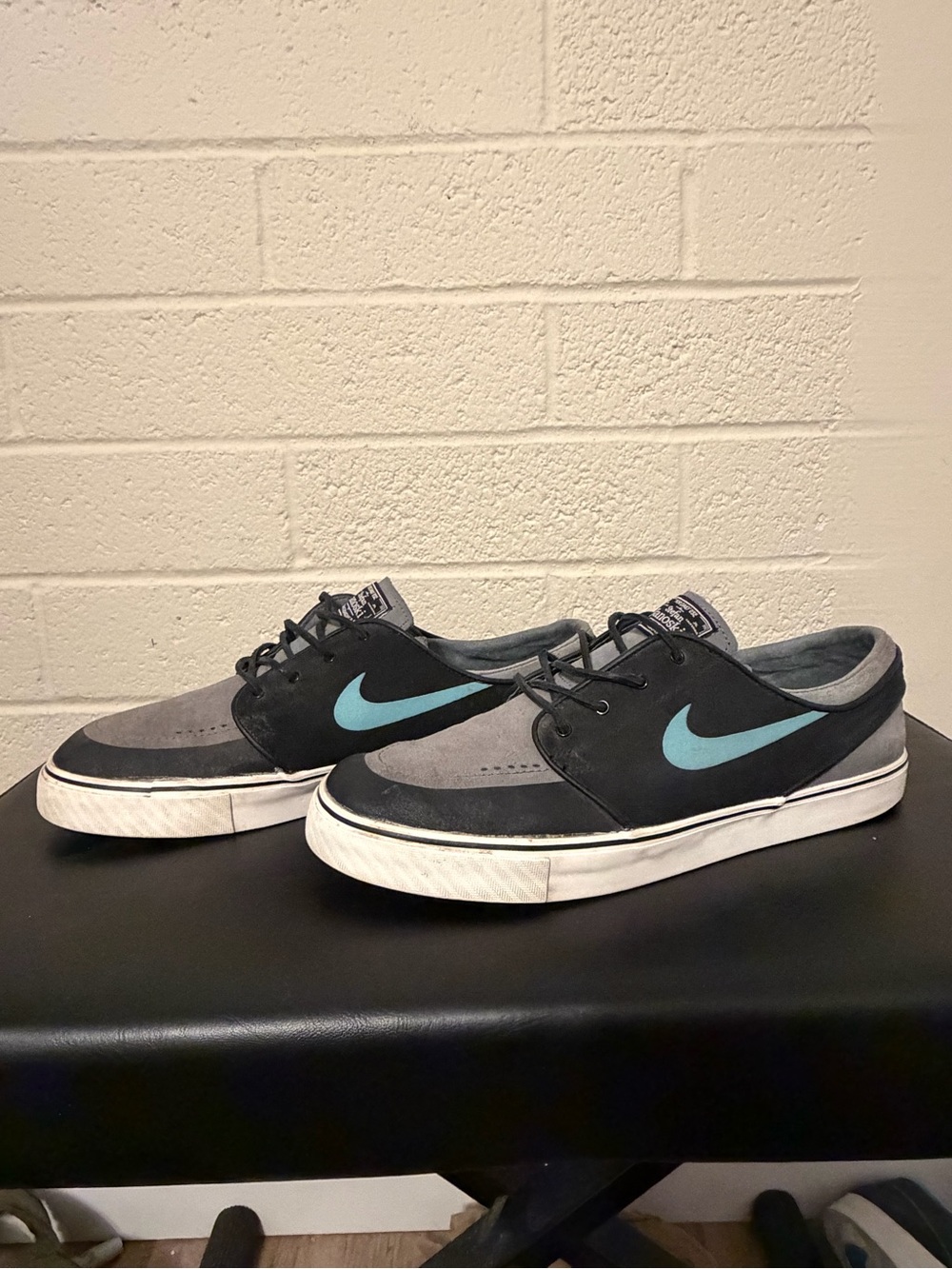 Nike SB Zoom Stefan Janoski Premium SE Black Crystal Mint 631298-031 Men's Sz 13